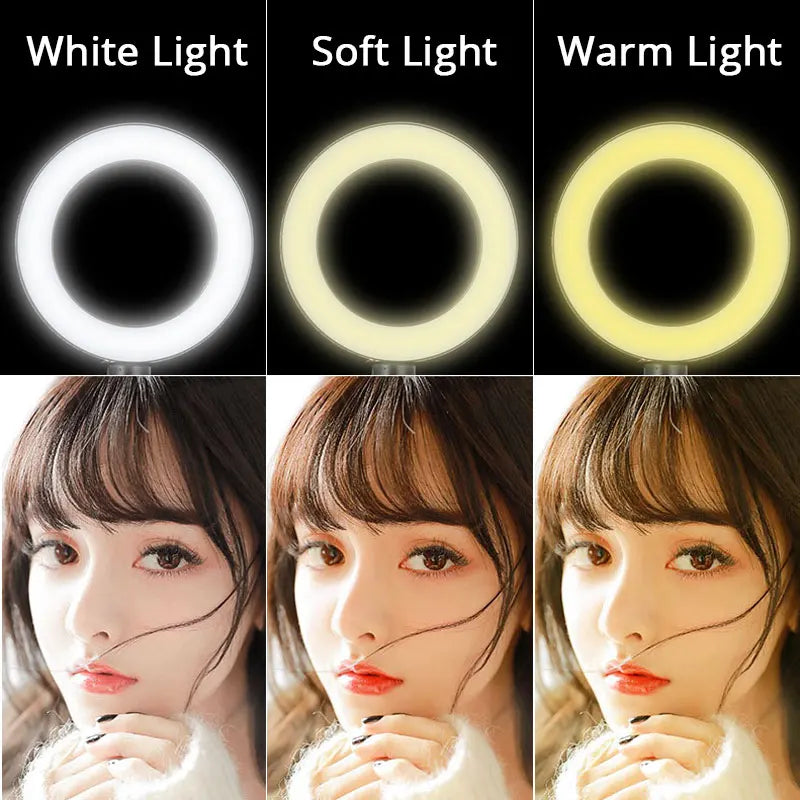 LED Ring Light With Clip On Laptop Computer Fill Lamp For Video Conference Lighting Kit Zoom Webcam Chat Live Streaming Youtube