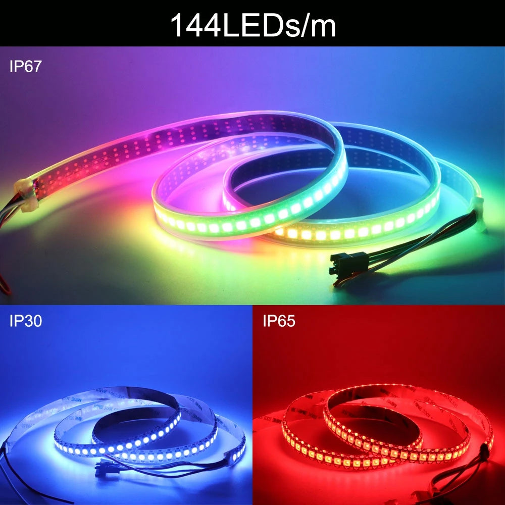 WS2812B Smart RGB Led Strip WS2812 30/60/144Pixels/m Individually Addressable Light USB Bluetooth Music Controller Kit DC5V