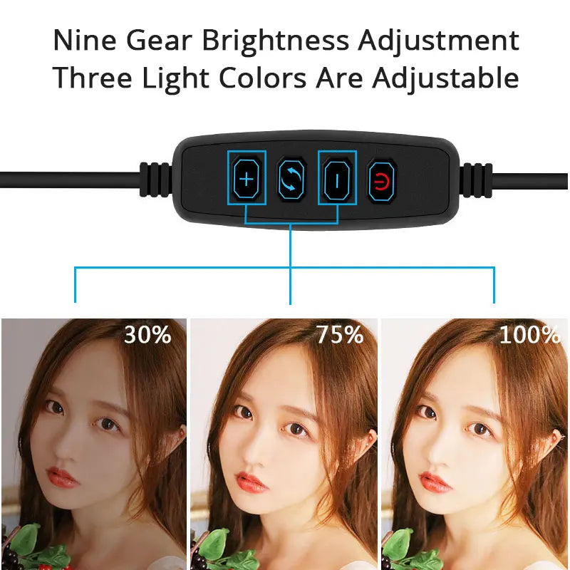 LED Ring Light With Clip On Laptop Computer Fill Lamp For Video Conference Lighting Kit Zoom Webcam Chat Live Streaming Youtube
