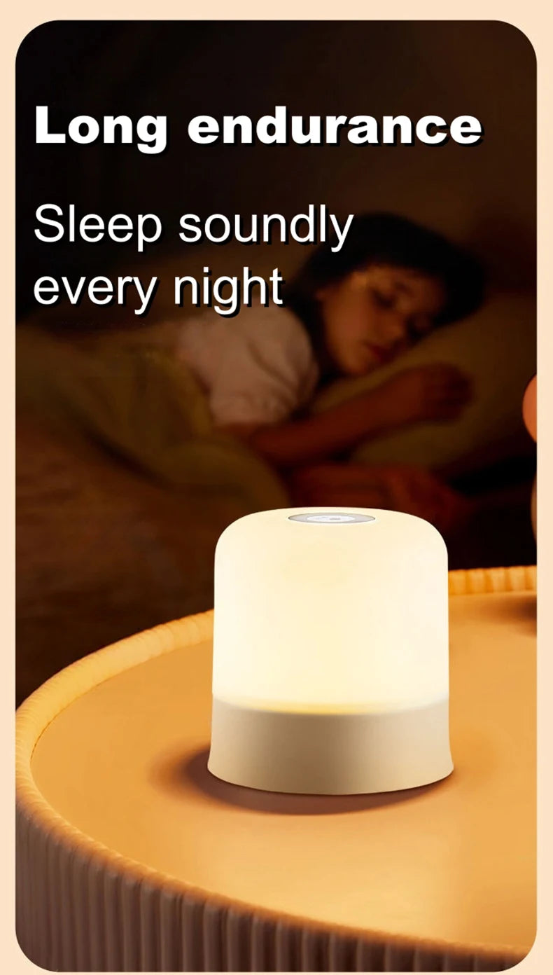 Touch Night Light Rechargeable 3 Color Wireless Baby's Room Bedside Lamp USB LED Night Light Ambient Soft Light For Kids Gift