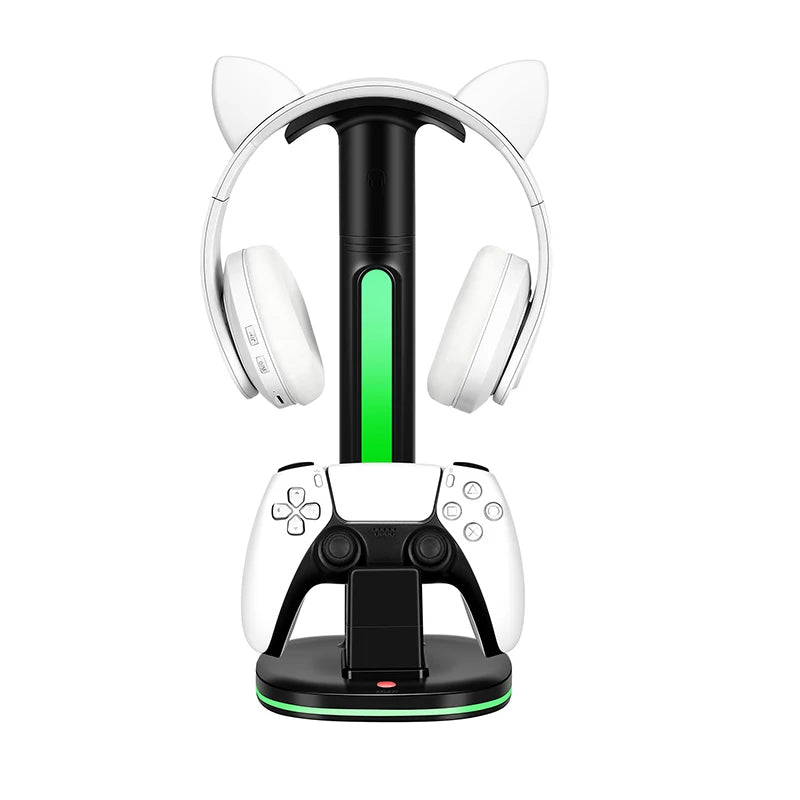 LED Display Stand for PS5 Game Controller & Headphone Charging Station for Playstation 5 Gamepad Headset Stand Accessories