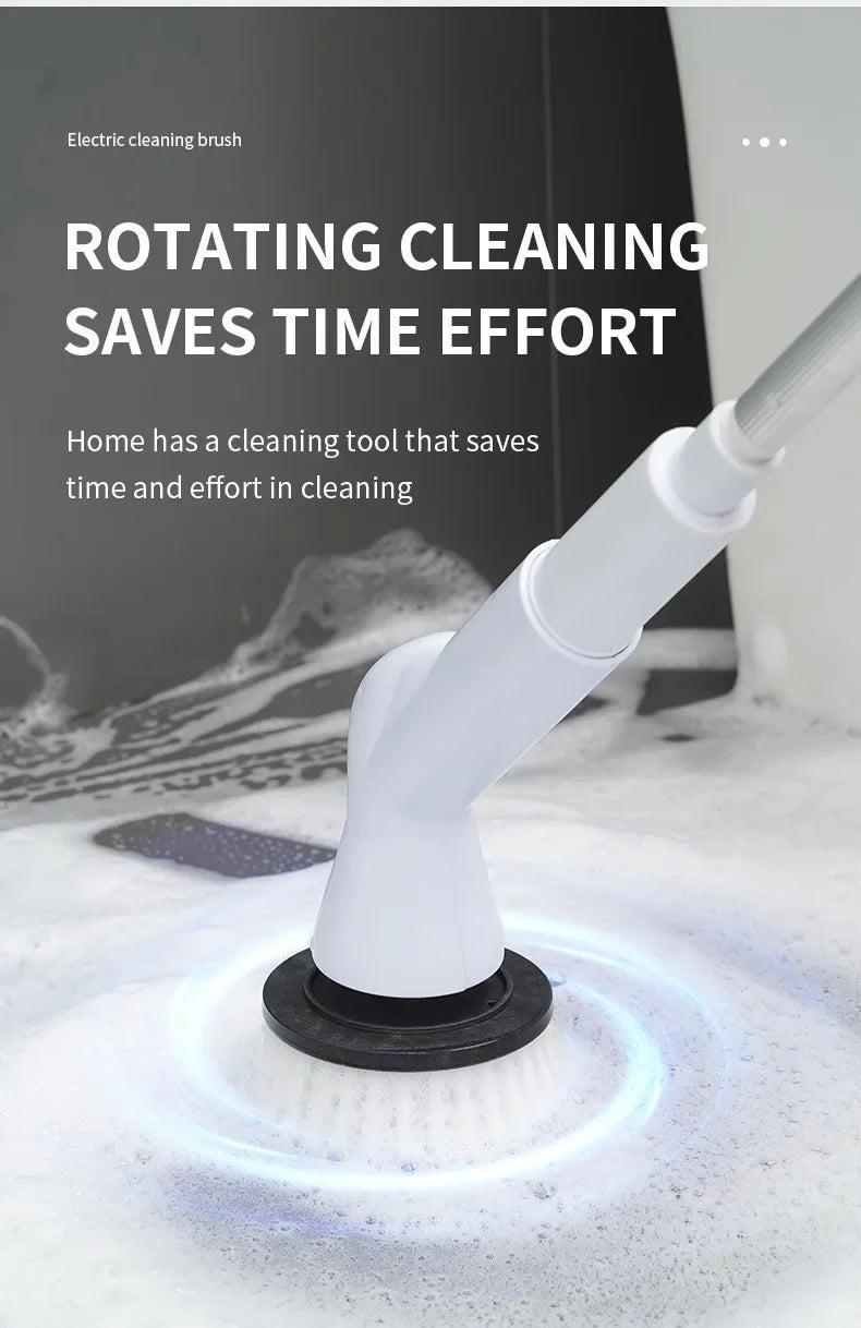 Electric Spin Scrubber Cordless Multi-Function Low Noise Electric Cleaning Brush Replaceable Brush Heads And Adjustable Handle