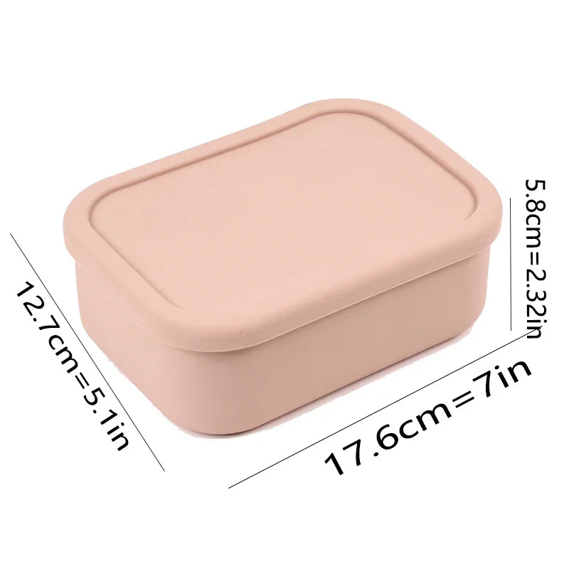 Silicone Food Storage Containers Reusable Silicone Bento Lunch Box Containers with Lids Microwave Dishwasher Safe BPA-Free Boxs