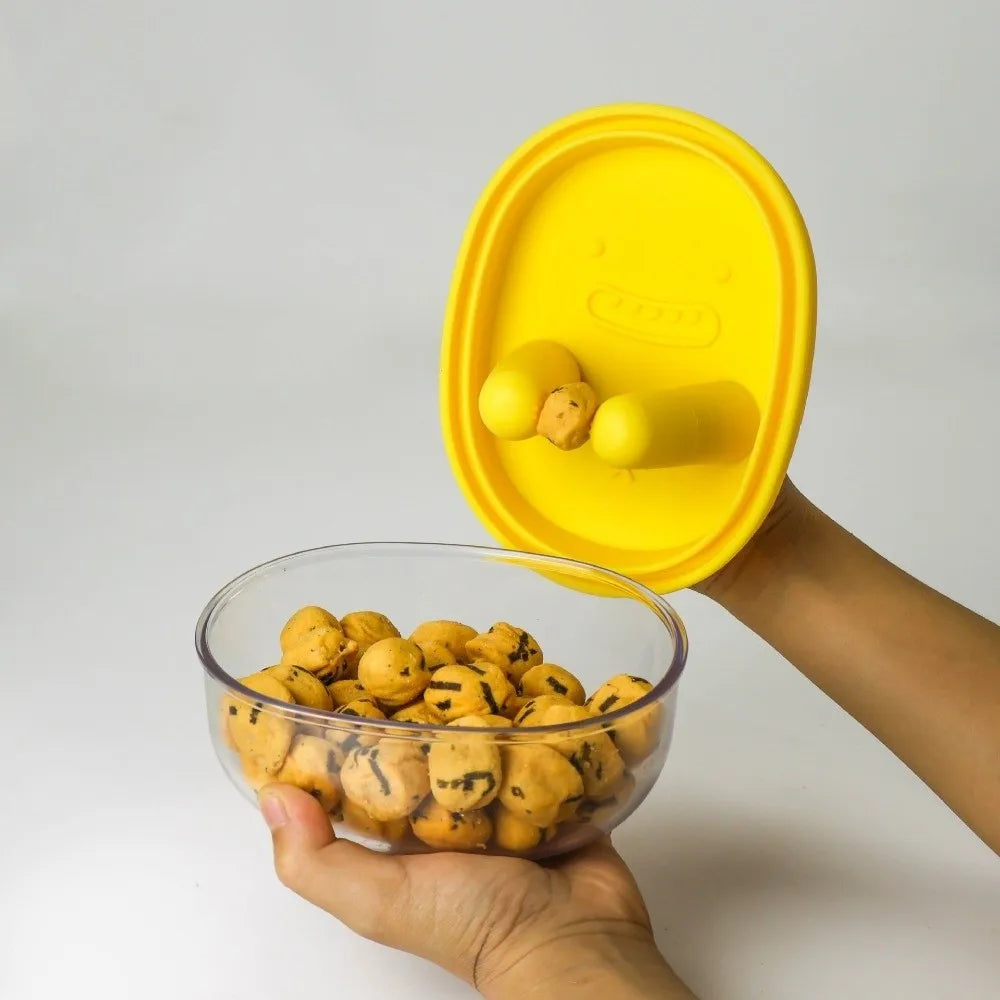 Portable Silicone Lid Snack Storage Box No-Mess Leak-Proof Food Container Reusable Multifunctional Snack Organizer Kitchen