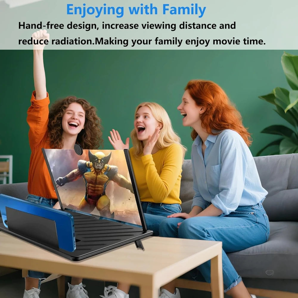 3D Hd Phone Screen Magnifier — Foldable Desktop Stand with Adjustable Angle for Movies, Videos & Games