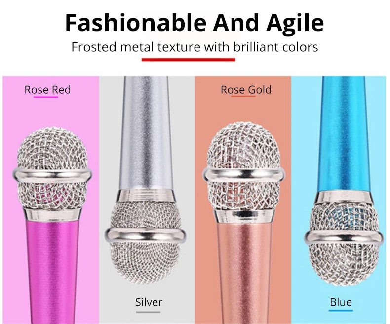Mini Portable 3.5mm Stereo Studio Mic KTV Karaoke Mini Microphone for Smart Phone Laptop PC Desktop Handheld Audio Microphone