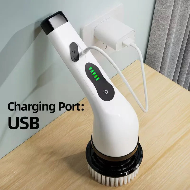 Wireless Electric Spin Scrubber, Multifunctional Cordless Rotating Brush for Cleaning Bathroom, Kitchen, Window, and Car.