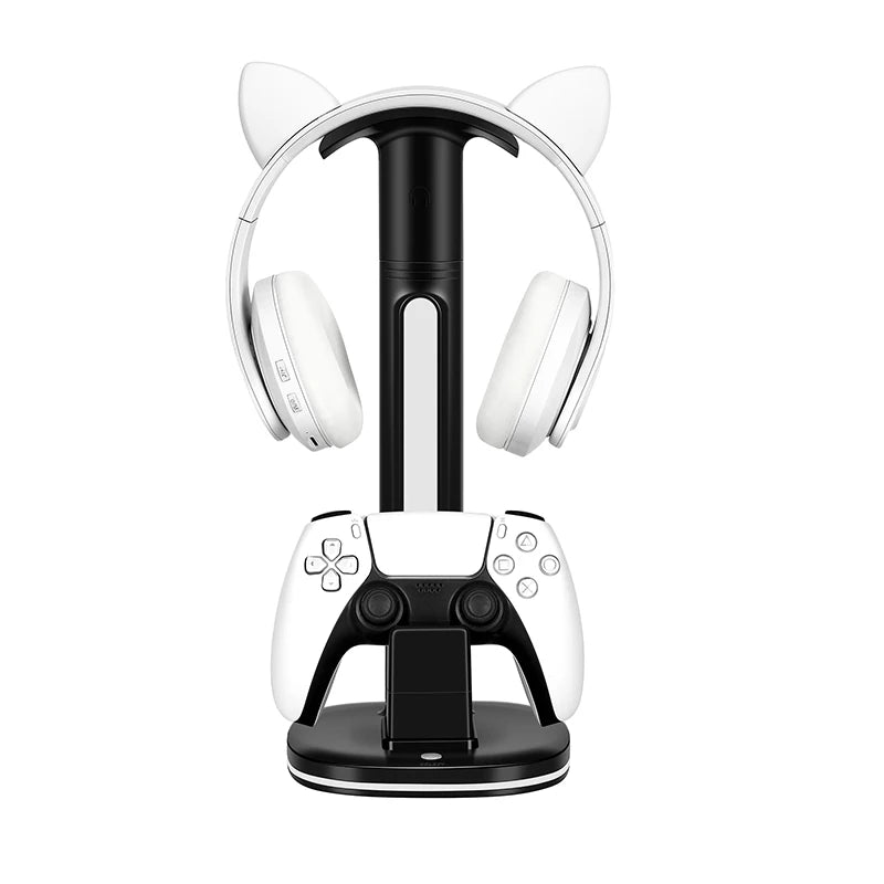 LED Display Stand for PS5 Game Controller & Headphone Charging Station for Playstation 5 Gamepad Headset Stand Accessories