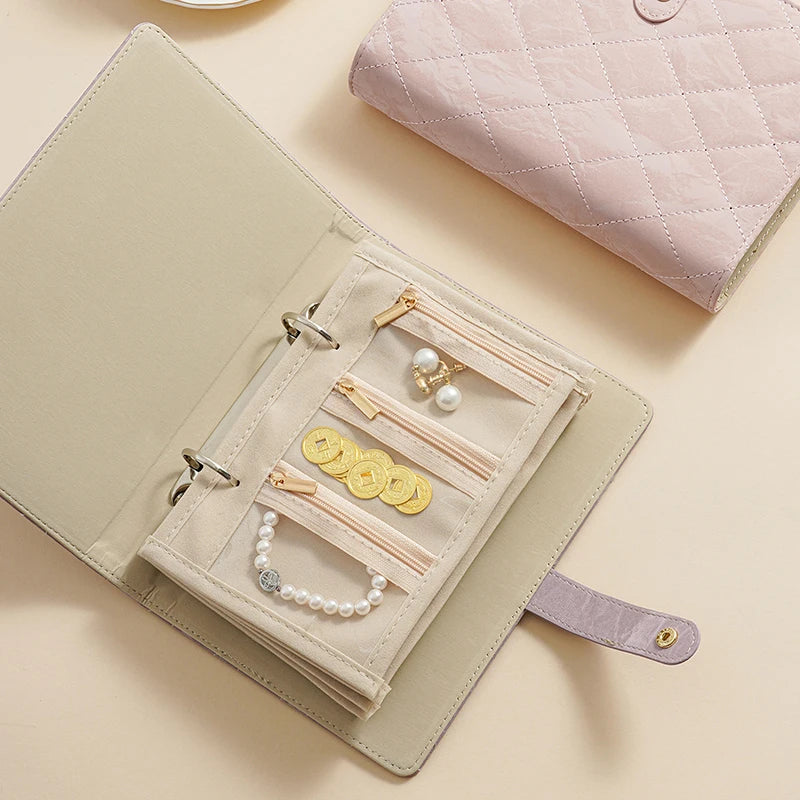 Travel Jewelry Case,Jewelry Organizer Box With Clear Zipper Velvet Jewelry Pouch Bag, PU Leather Jewelry Case,Gift For Women 1PC