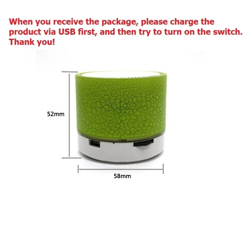 Mini Portable Wireless Bluetooth Speaker Sound Music Box Blutooth With LED Lights For PC Phone Subwoofer Bluetooth HiFi Speaker
