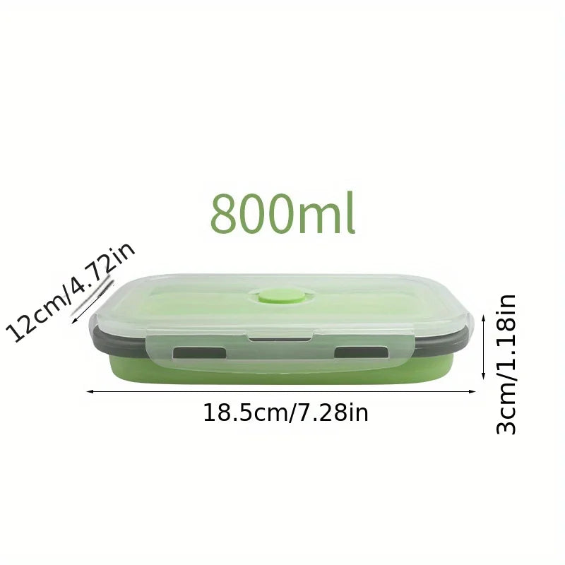1/4pcs Collapsible Silicone Food Storage Container Stackable Space Saving Lunch Box Microwaveable Foldable Kitchen Accessories