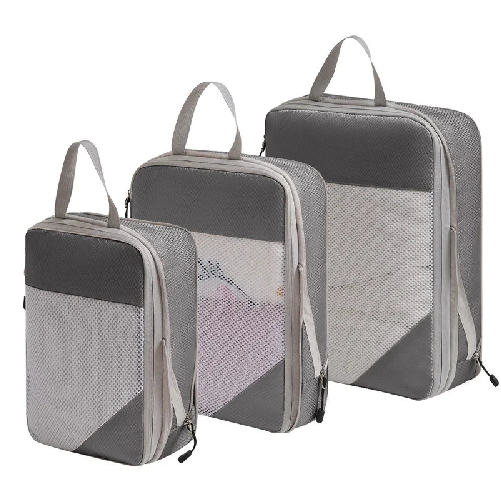 3pcs Compression Packing Cubes for Suitcases Travel Accessories Expandable Packing Organizers Lightweight Travel Organizer Cubes