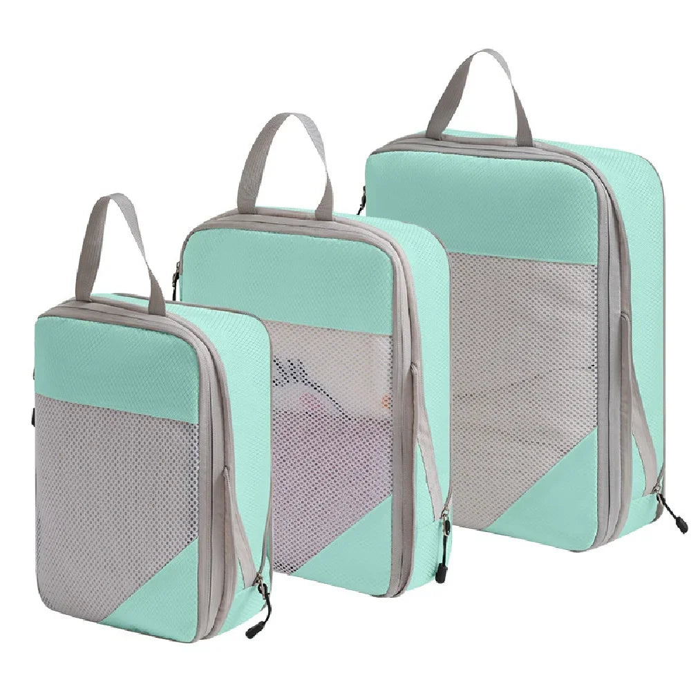 3pcs Compression Packing Cubes for Suitcases Travel Accessories Expandable Packing Organizers Lightweight Travel Organizer Cubes