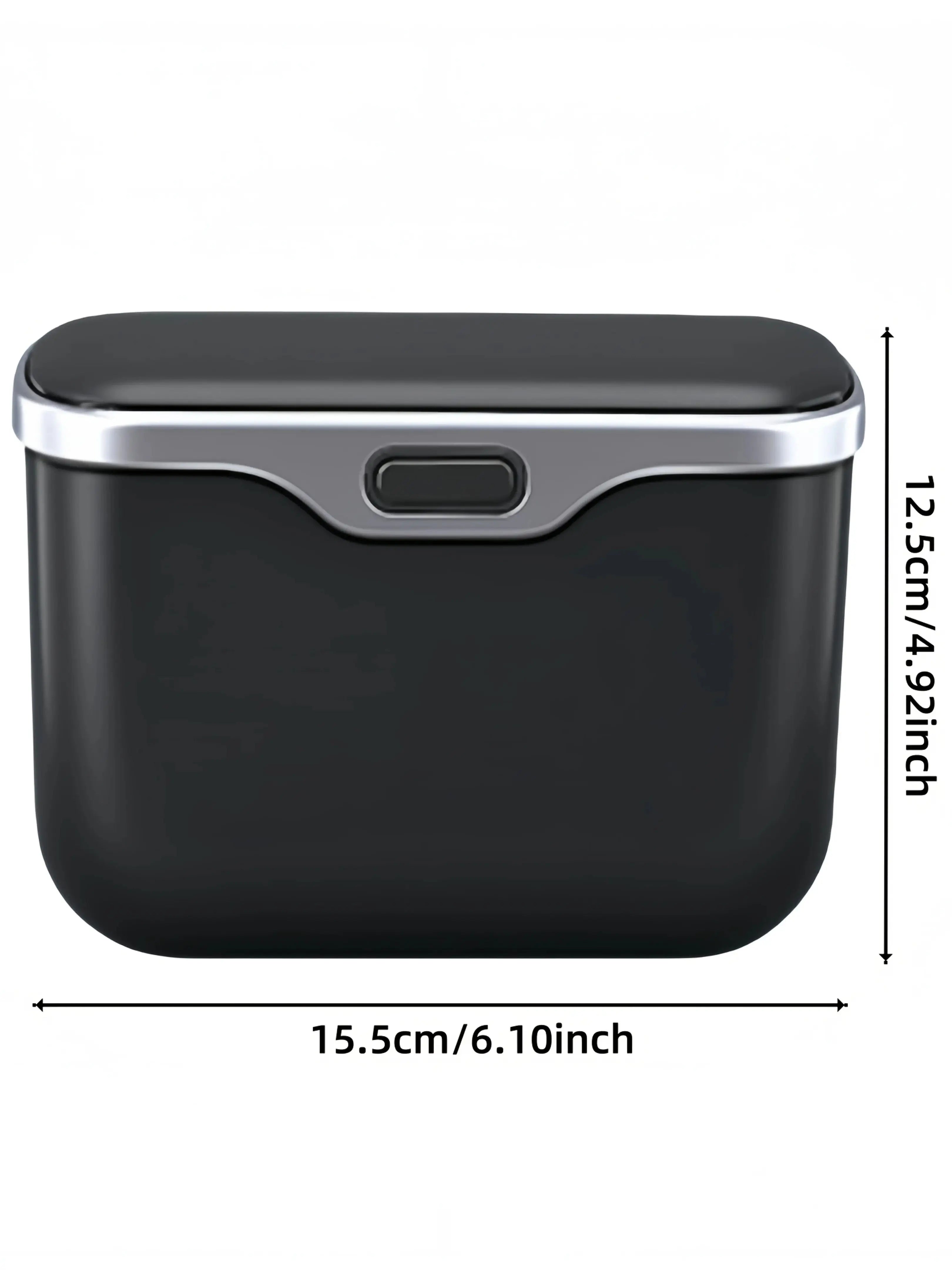 Multifunctional Car Trash Can with Lid Button, Hanging Storage Bin for Wet and Dry Use, Auto Interior Accessories, Organizer Box