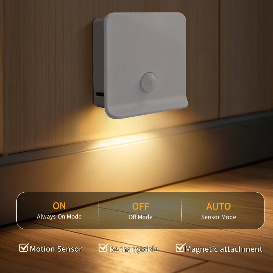 Motion Sensor Led Stair Closet Lights Rechargeable Stick on Anywhere Portable Hallway Bedroom Under Cabinet Kitchen Night Lamp