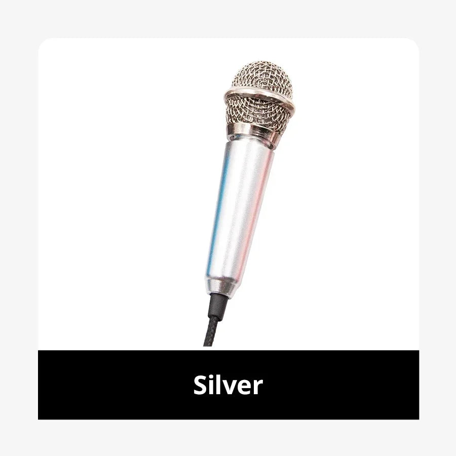 Mini Portable 3.5mm Stereo Studio Mic KTV Karaoke Mini Microphone for Smart Phone Laptop PC Desktop Handheld Audio Microphone