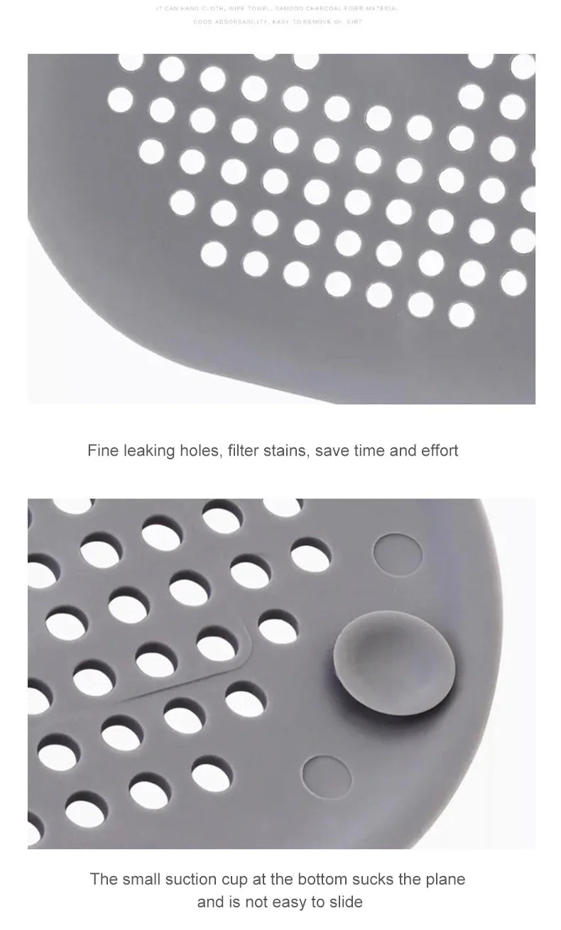 1/2/4pcs Silicone Drain Hair Catcher with Suction Cup Shower Bathtub Drain Strainer Hair Filter Drain Sink Strainer