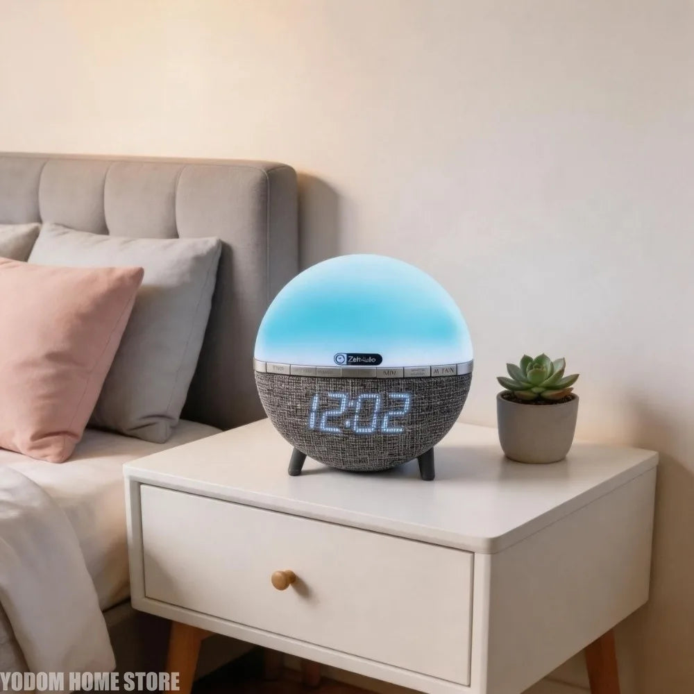 Wake Up Light Sunrise Alarm Clock Desk Clock with Colors Light Natural Sound Digital Clock for living room bedroom home decor