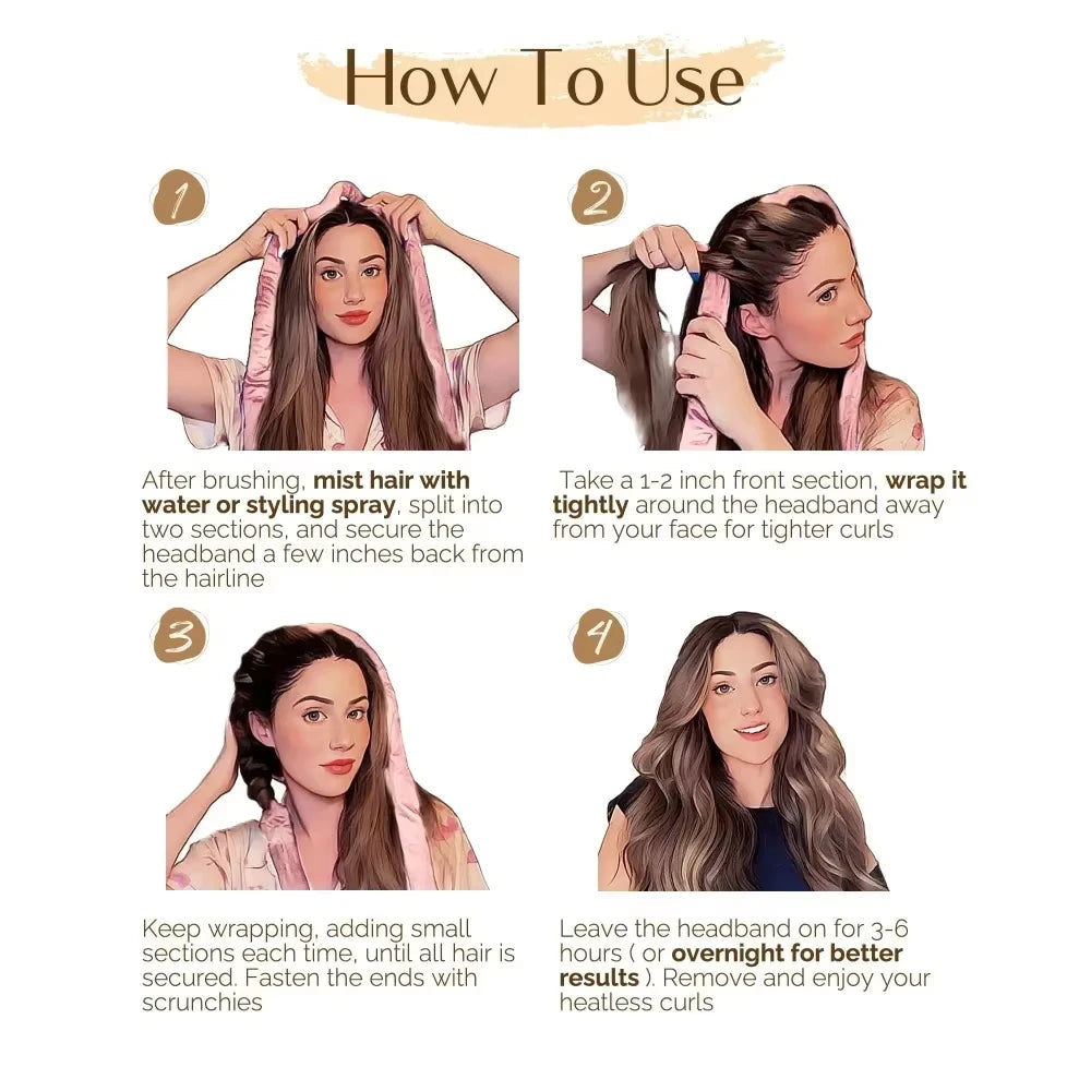 Heatless Curling Rod Headband No Heat Hair Curler Hair Rollers Soft Curlers Lazy Sleeping Curls Curling Hairband Styling Tools