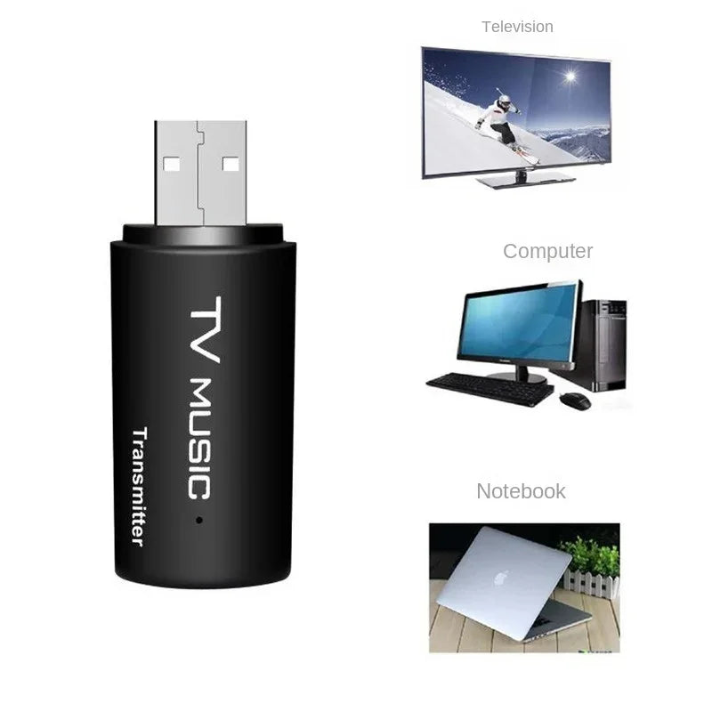Bluetooth Wireless Audio Transmitter Adapter for TV, Smart PC, MP3, Headphone Stereo