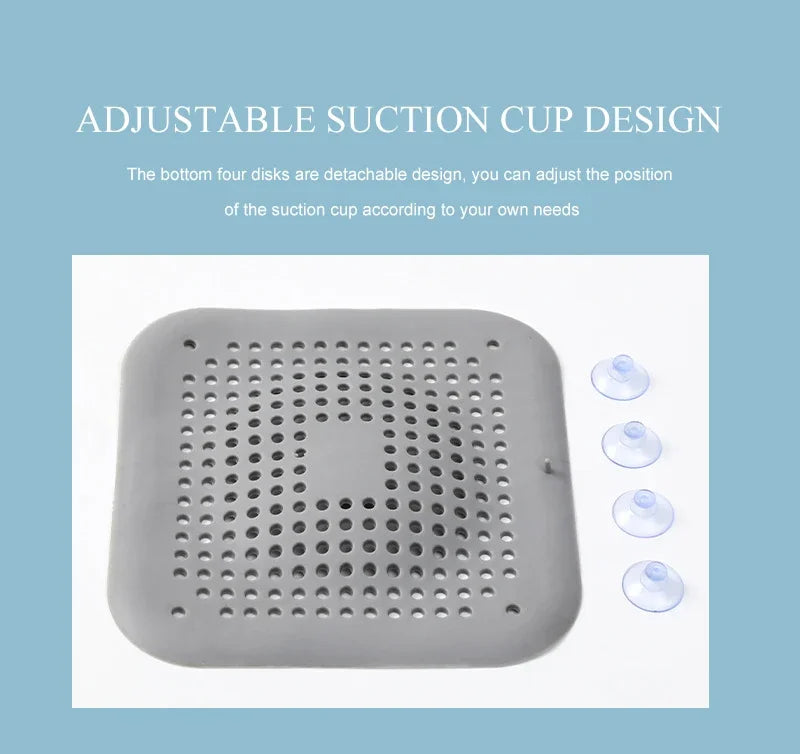 1/2/4pcs Silicone Drain Hair Catcher with Suction Cup Shower Bathtub Drain Strainer Hair Filter Drain Sink Strainer