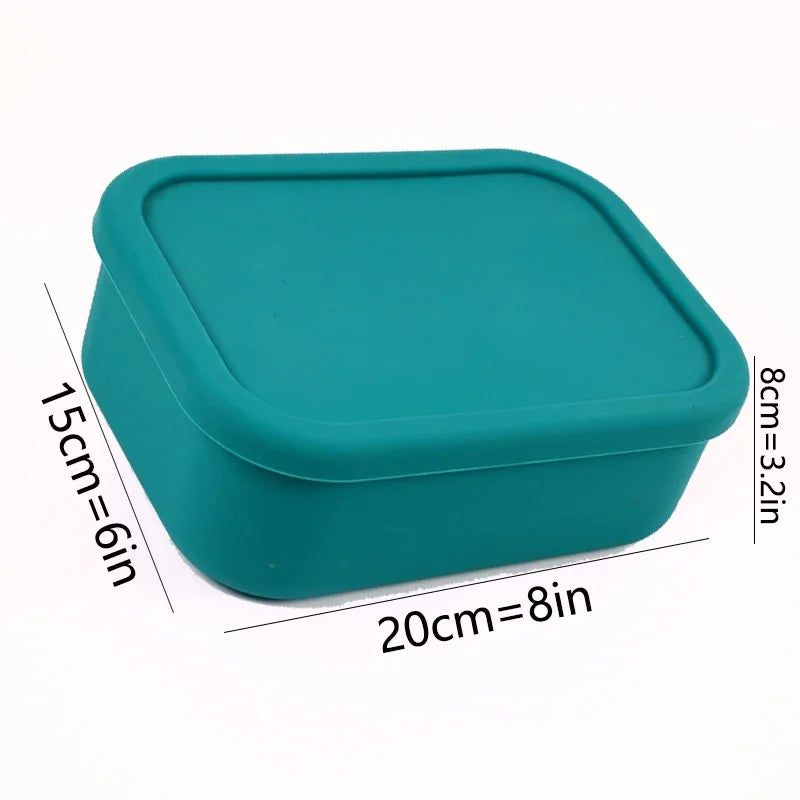 Silicone Food Storage Containers Reusable Silicone Bento Lunch Box Containers with Lids Microwave Dishwasher Safe BPA-Free Boxs
