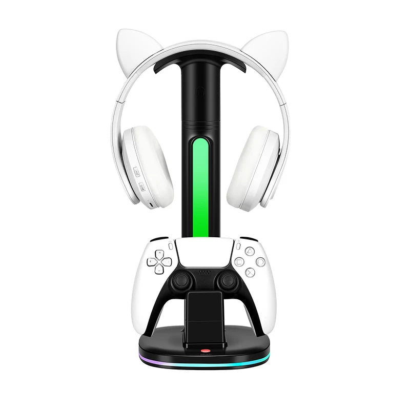 LED Display Stand for PS5 Game Controller & Headphone Charging Station for Playstation 5 Gamepad Headset Stand Accessories
