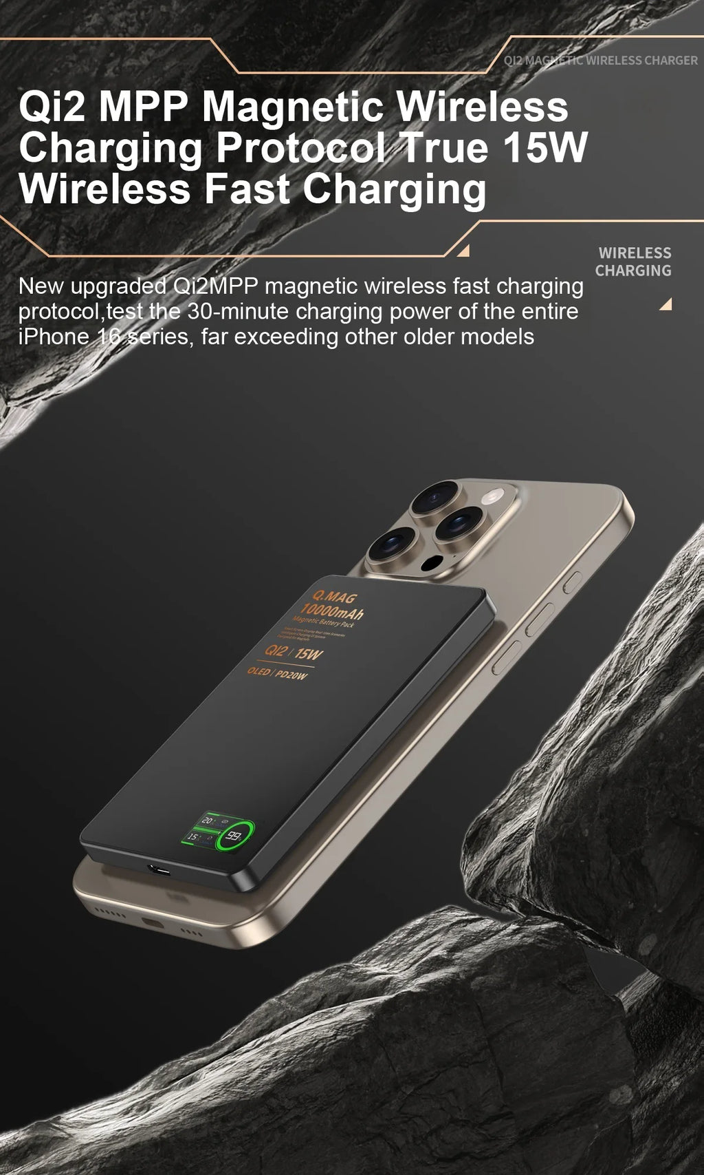 Wireless Magnetic Powerbank Fast Charing Spare Portable External Battery for iPhone 12-17 Promax Watch Airpods 5000/10000mAh