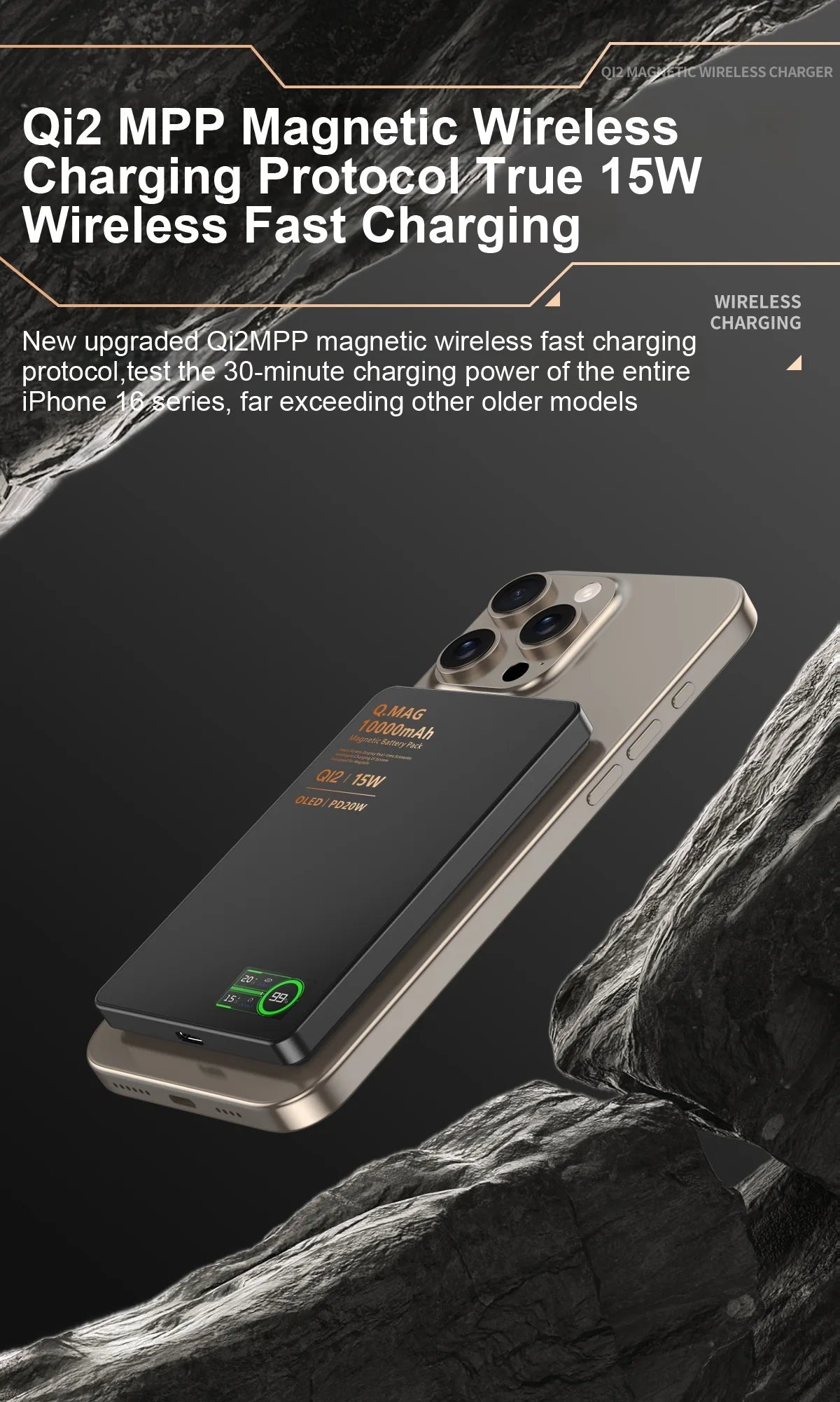 Wireless Magnetic Powerbank Fast Charing Spare Portable External Battery for iPhone 12-17 Promax Watch Airpods 5000/10000mAh