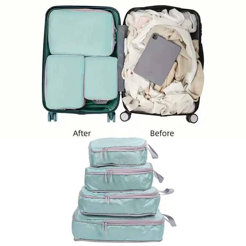 3pcs Compression Packing Cubes for Suitcases Travel Accessories Expandable Packing Organizers Lightweight Travel Organizer Cubes