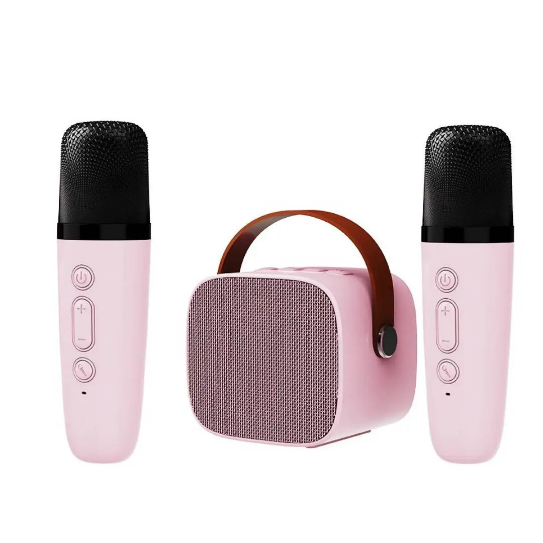 Mini Karaoke Machine for Kids and Adults Portable Speaker With 1-2 Wireless Microphone for Home KTV Birthday Party Holiday Gifts