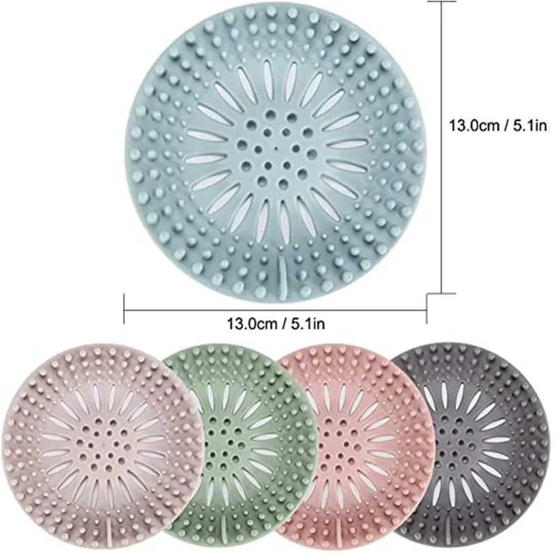 2Pcs Round Silicone Drain Hair Catcher, Kitchen Sink Strainer Bathroom Shower Bath Stopper Drain Cover Hair Trap for Kitchen