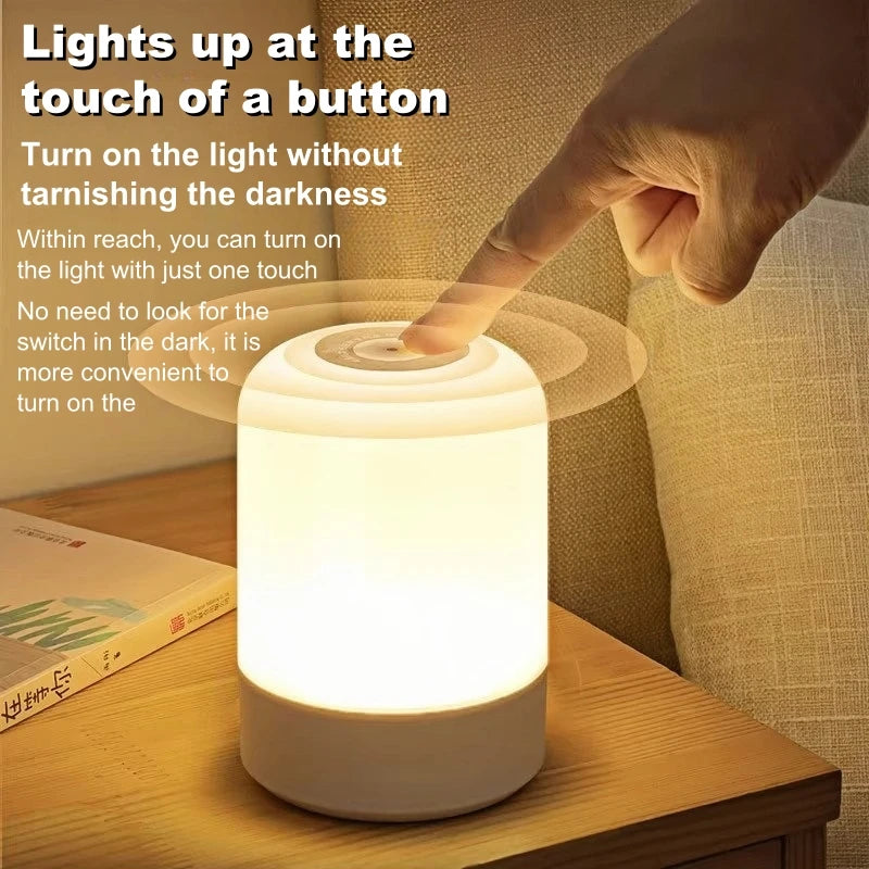 Touch Night Light Rechargeable 3 Color Wireless Baby's Room Bedside Lamp USB LED Night Light Ambient Soft Light For Kids Gift