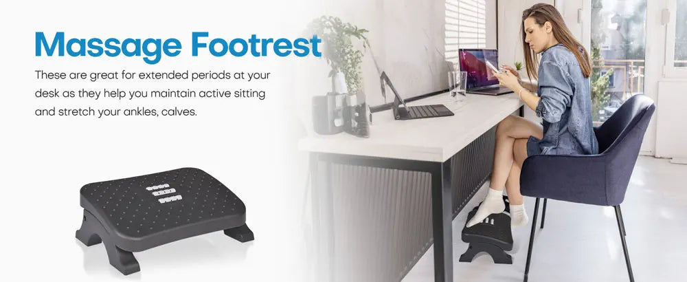 Ergonomic Foot Rest Under Desk Office with Massage Surface Promote Leg Circulation Relieve Pressure Max-Load 120Lbs