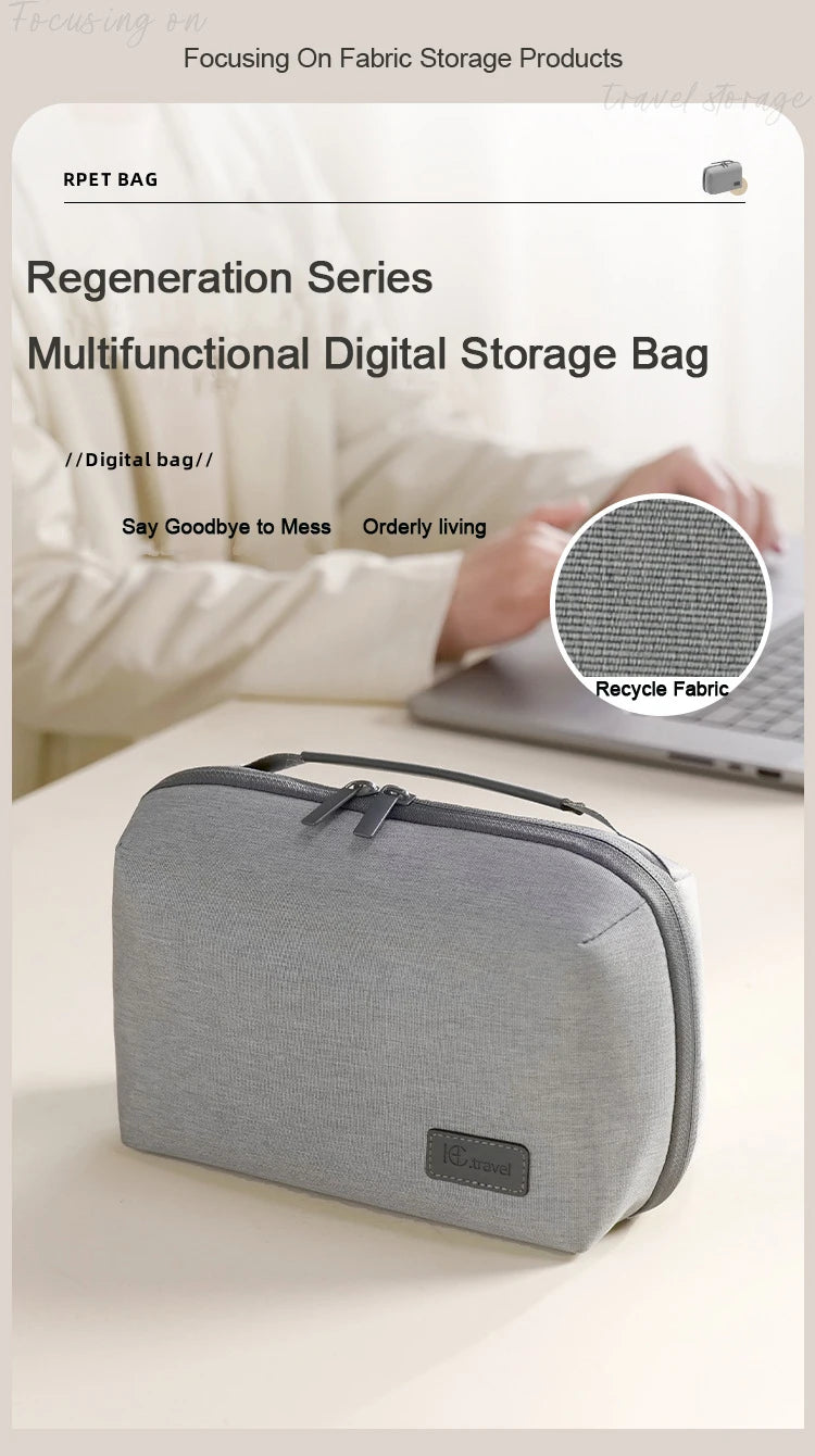 1Pc Electronics Organizer Travel Case, Water Resistant Travel Bag Cable Organizer for Essentials, Tech Pouch Accessories Storage