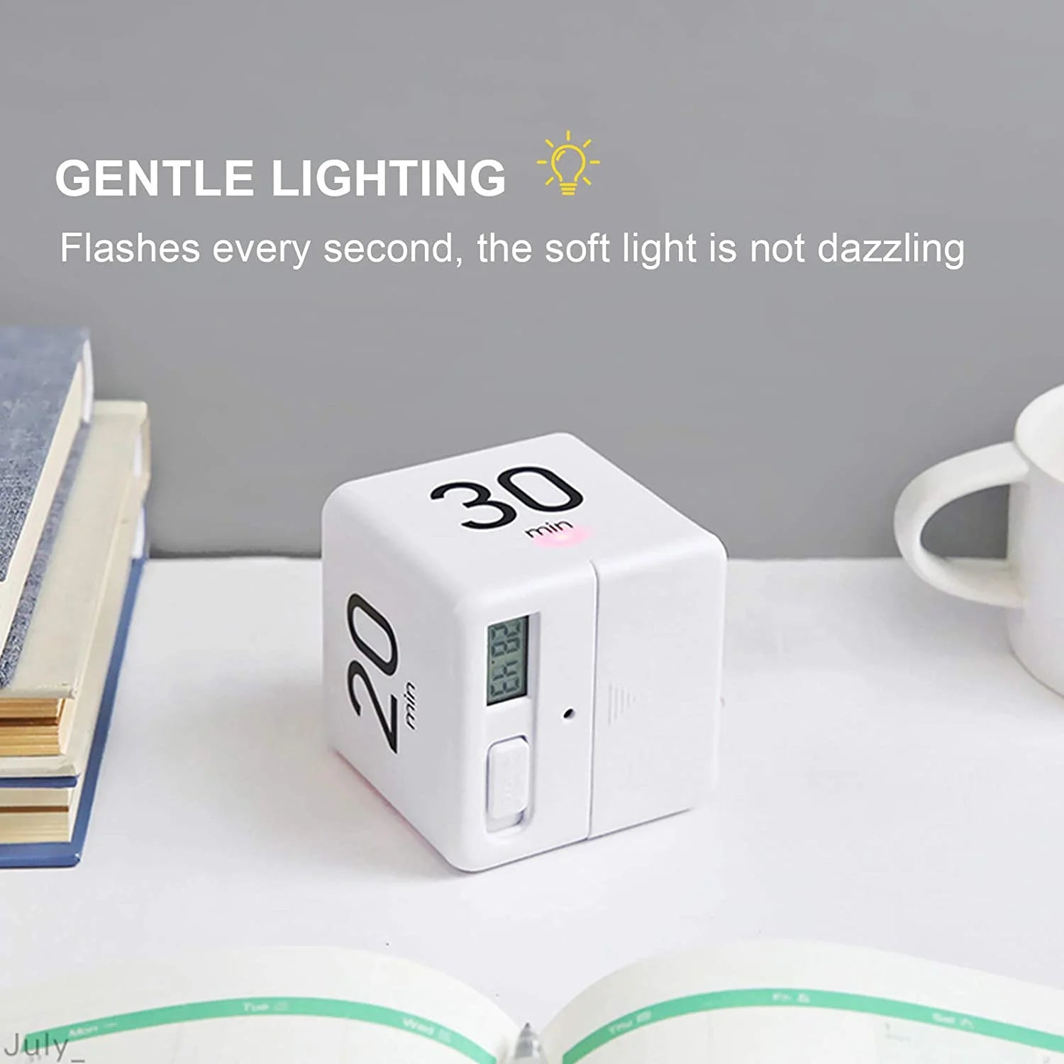 Cube Timer, Kitchen  Child  Exercise  Gravity Sensor Flip  for Time Management and Countdown Settings