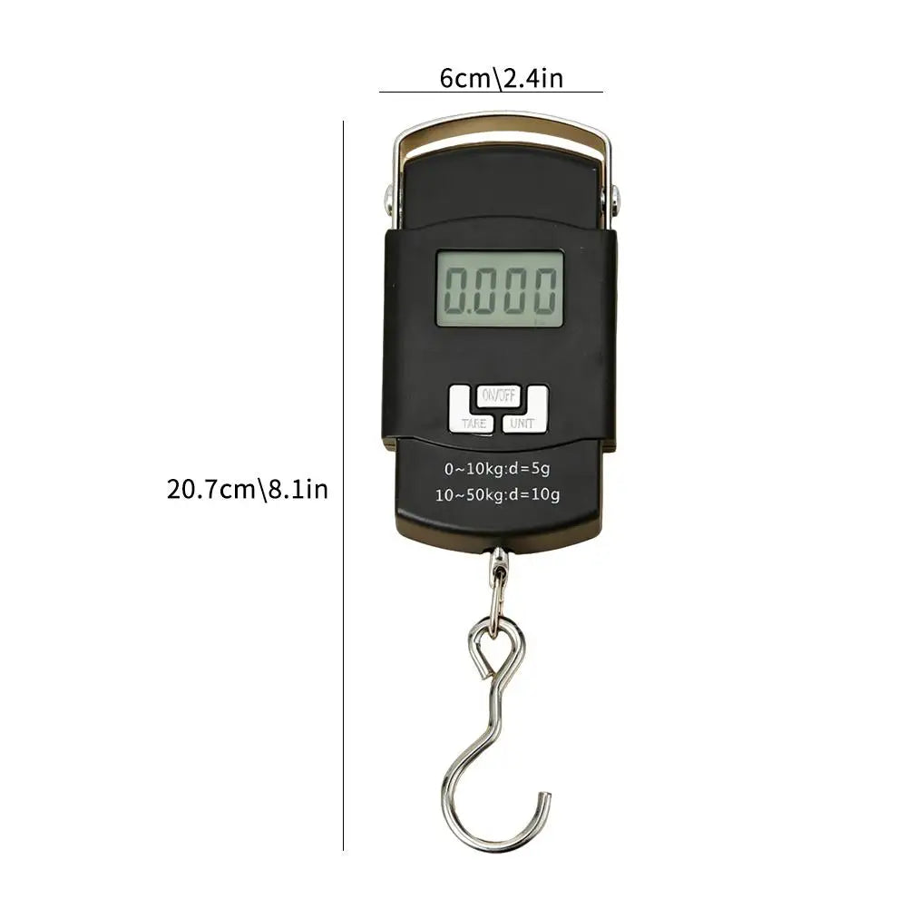 Portable 50kg Scale with Rule Digital LCD Display Electronic Luggage Hanging Suitcase Travel Weighs Baggage Tool