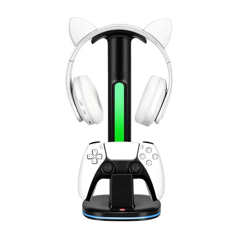 LED Display Stand for PS5 Game Controller & Headphone Charging Station for Playstation 5 Gamepad Headset Stand Accessories
