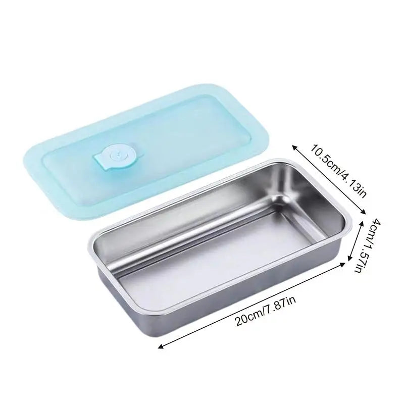 Stainless Steel Snack Containers For Kids Double Compartment Reusable Snack Containers Leak-proof Lunch Boxes For Sports Picnic