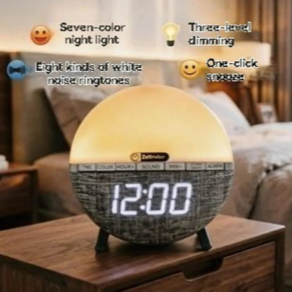 Wake Up Light Sunrise Alarm Clock Desk Clock with Colors Light Natural Sound Digital Clock for living room bedroom home decor