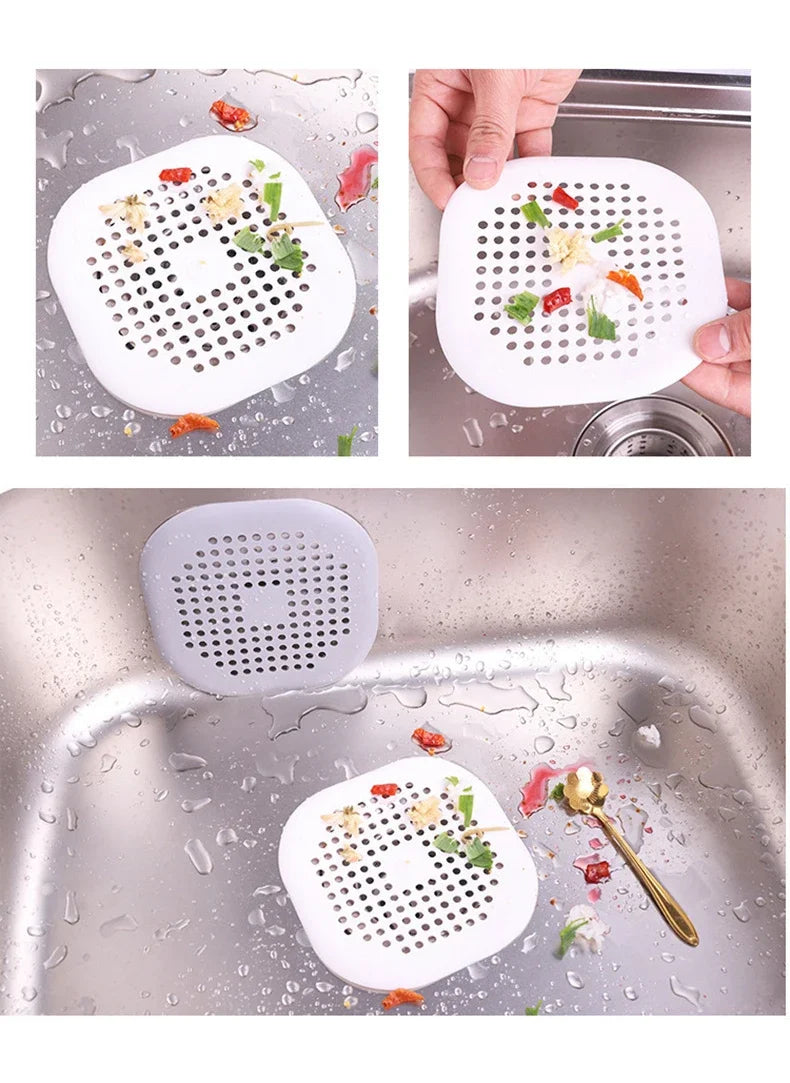 1/2/4pcs Silicone Drain Hair Catcher with Suction Cup Shower Bathtub Drain Strainer Hair Filter Drain Sink Strainer
