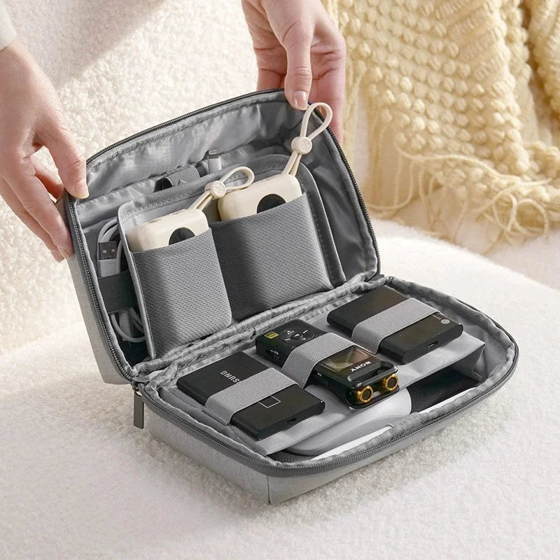 1Pc Electronics Organizer Travel Case, Water Resistant Travel Bag Cable Organizer for Essentials, Tech Pouch Accessories Storage