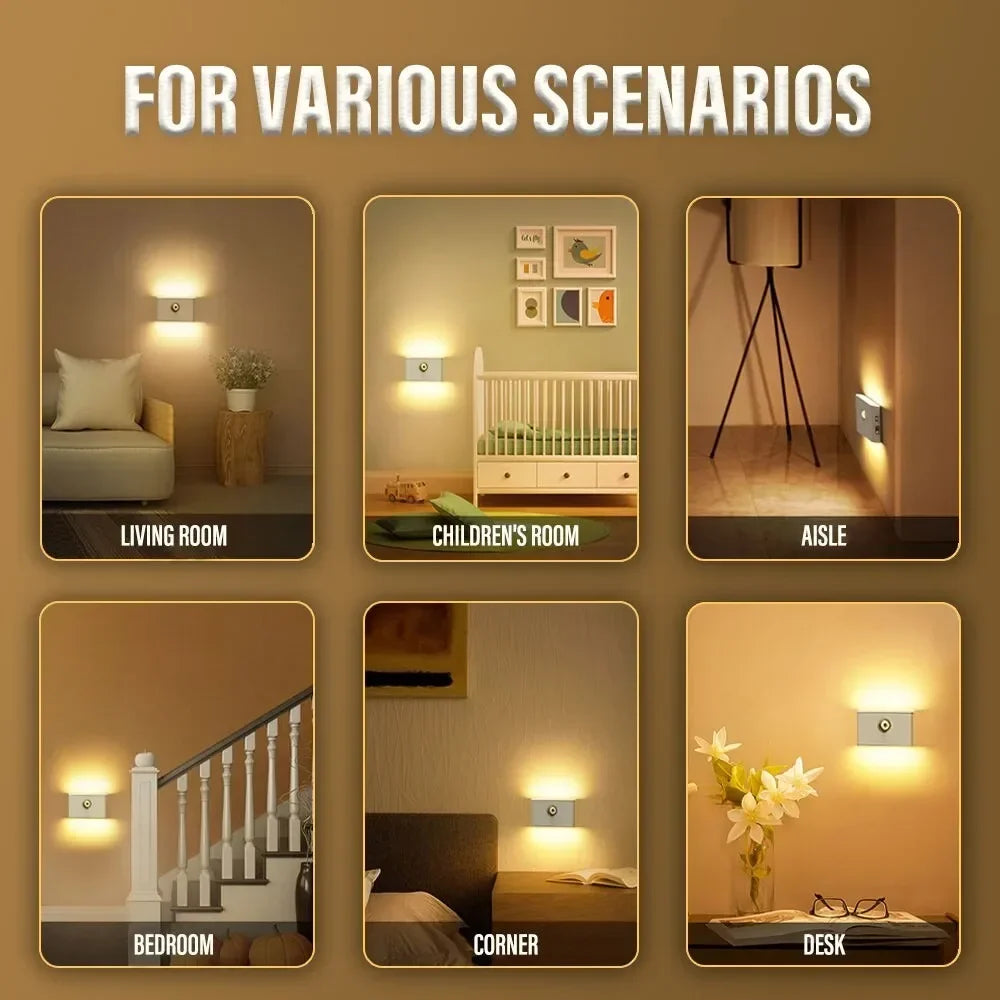 Motion Sensor Night Light,Rechargeable Powered LED Closet Lights,Wireless Magnetic Cabinet Lamp for Indoor Bedroom Kitchen Stair