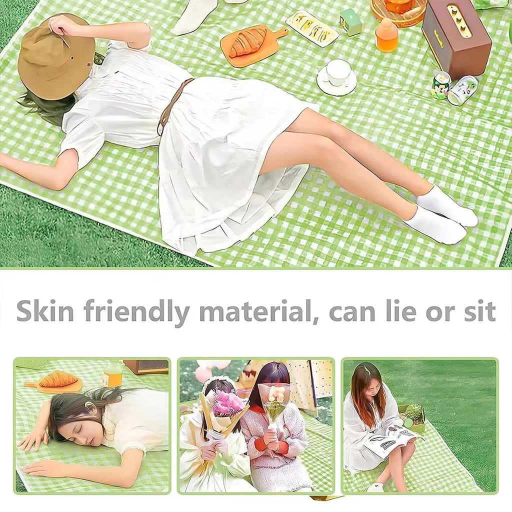 Foldable & Portable Picnic Blanket Thickened Waterproof Beach Blanket Lightweight Camping Tent Grassland Mat For Parties Travels