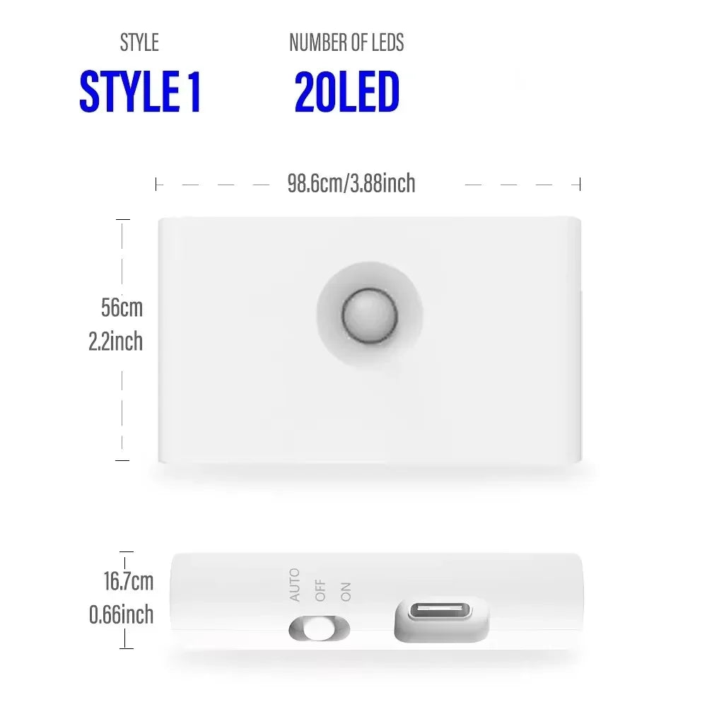 Motion Sensor Night Light,Rechargeable Powered LED Closet Lights,Wireless Magnetic Cabinet Lamp for Indoor Bedroom Kitchen Stair