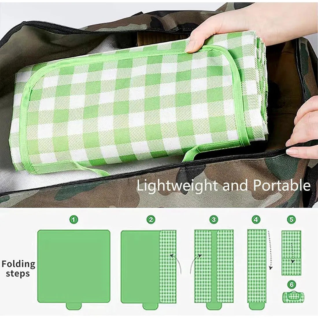 Portable Waterproof Picnic Blanket Comfortable All Weather Outdoor Mat for Beach Park Concert Festival Camping and Lounge