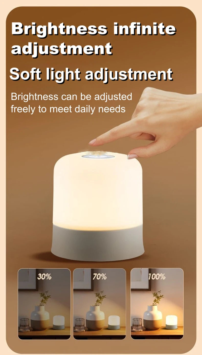 Touch Night Light Rechargeable 3 Color Wireless Baby's Room Bedside Lamp USB LED Night Light Ambient Soft Light For Kids Gift
