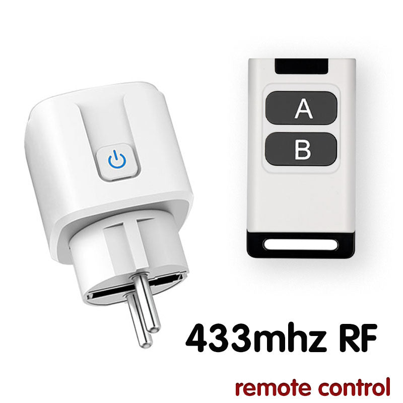 Universal Remote Control Mini Electrical Sockets 433MHZ Rf Smart Plug 220V 16A Single Sockets Switch for Home Appliance led