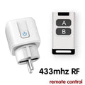 Universal Remote Control Mini Electrical Sockets 433MHZ Rf Smart Plug 220V 16A Single Sockets Switch for Home Appliance led