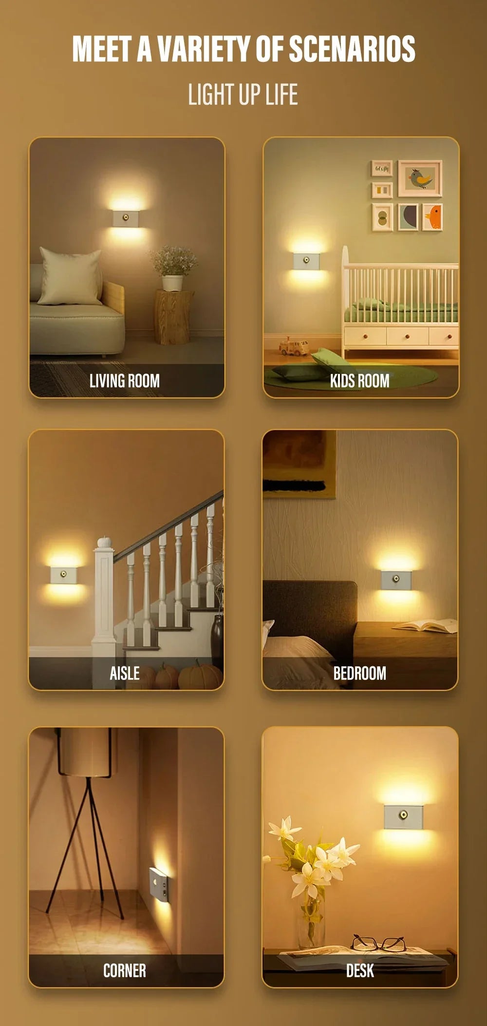 Motion Sensor Night Light,Rechargeable Powered LED Closet Lights,Wireless Magnetic Cabinet Lamp for Indoor Bedroom Kitchen Stair